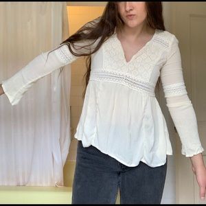 White, flowy boho top